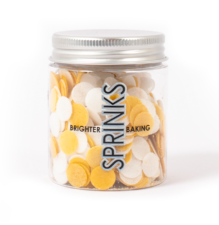 White & Gold Wafer Decorations - Sprinks 9g