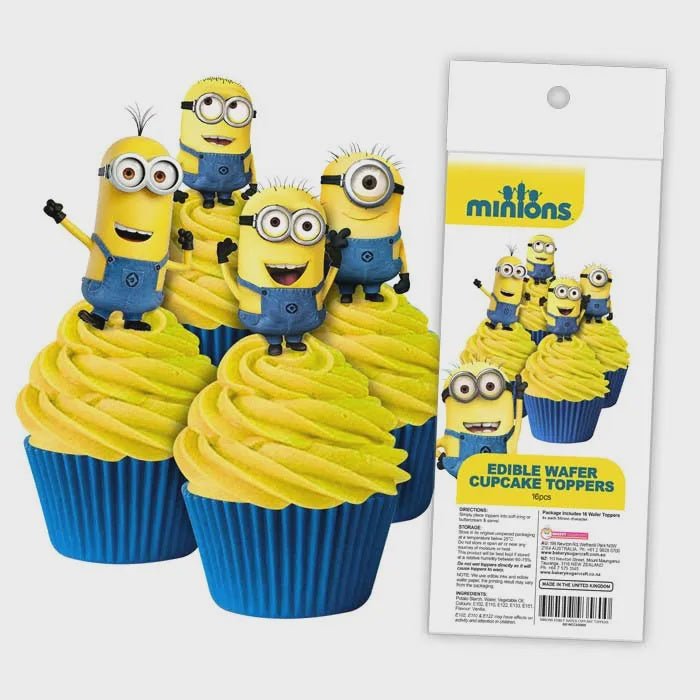 Minions Edible Wafer Cupcake Toppers 16 piece pack