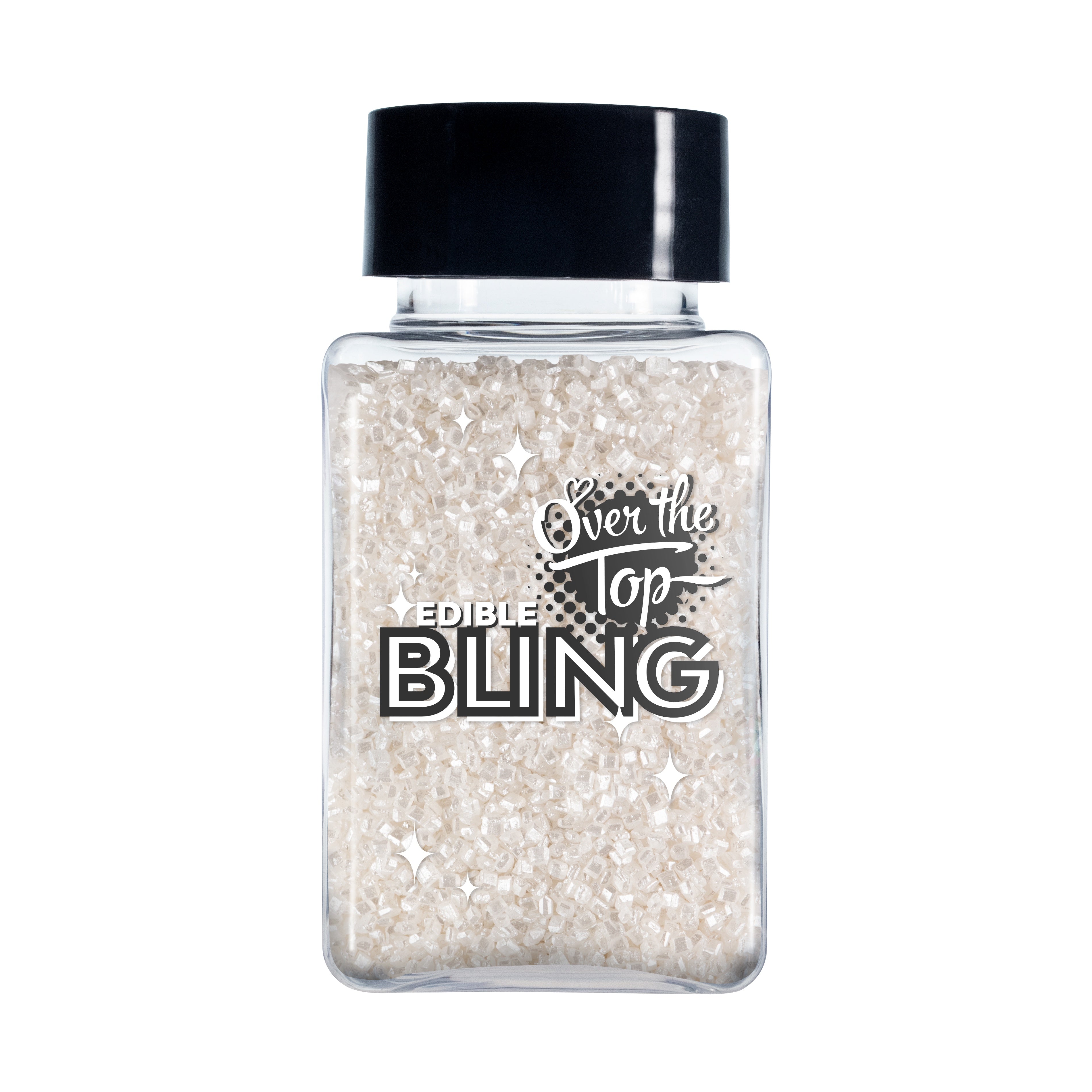 Over The Top Edible Bling Sanding Sugar - Pearl White 80g