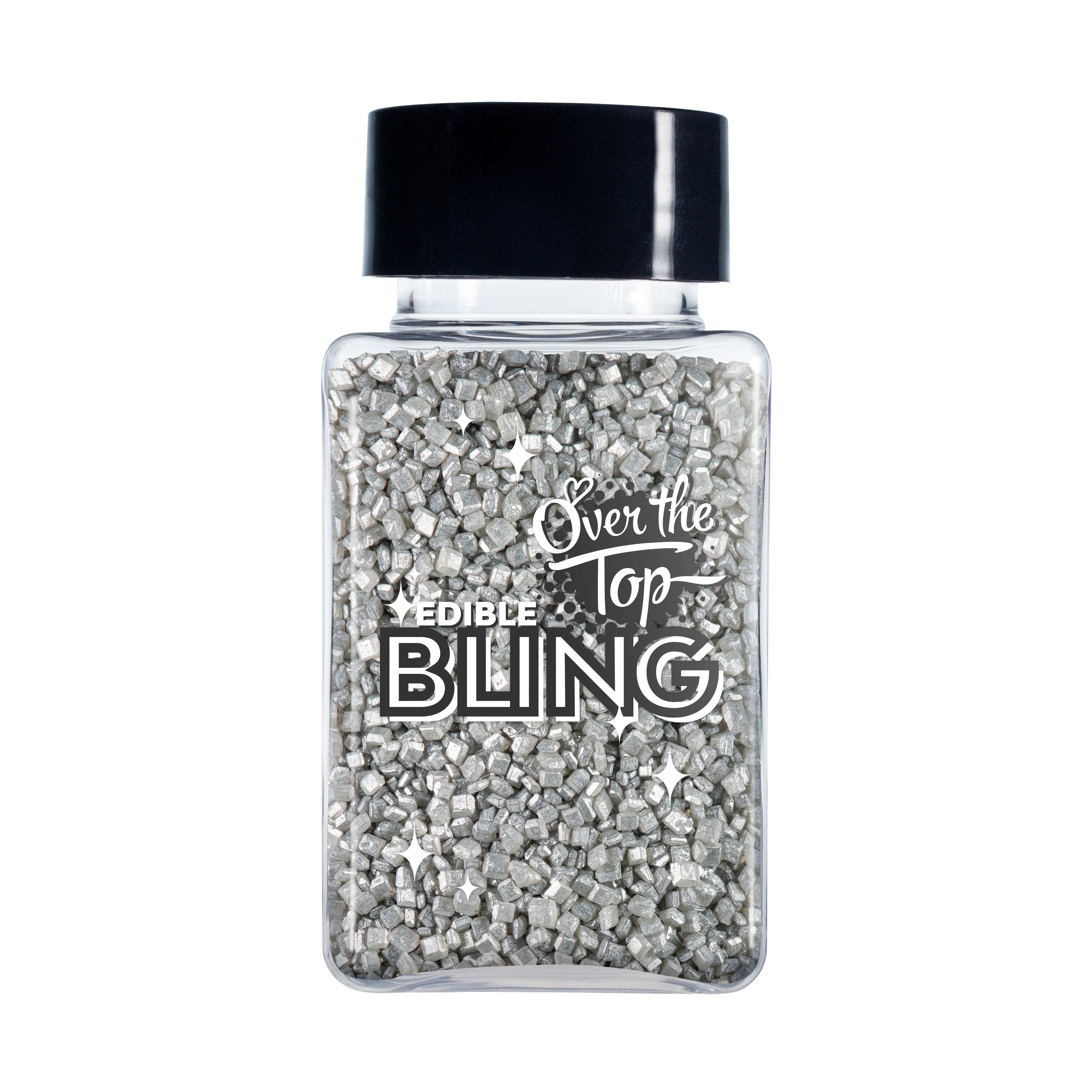 Over The Top Edible Bling Sanding Sugar - Pearl Silver 80g