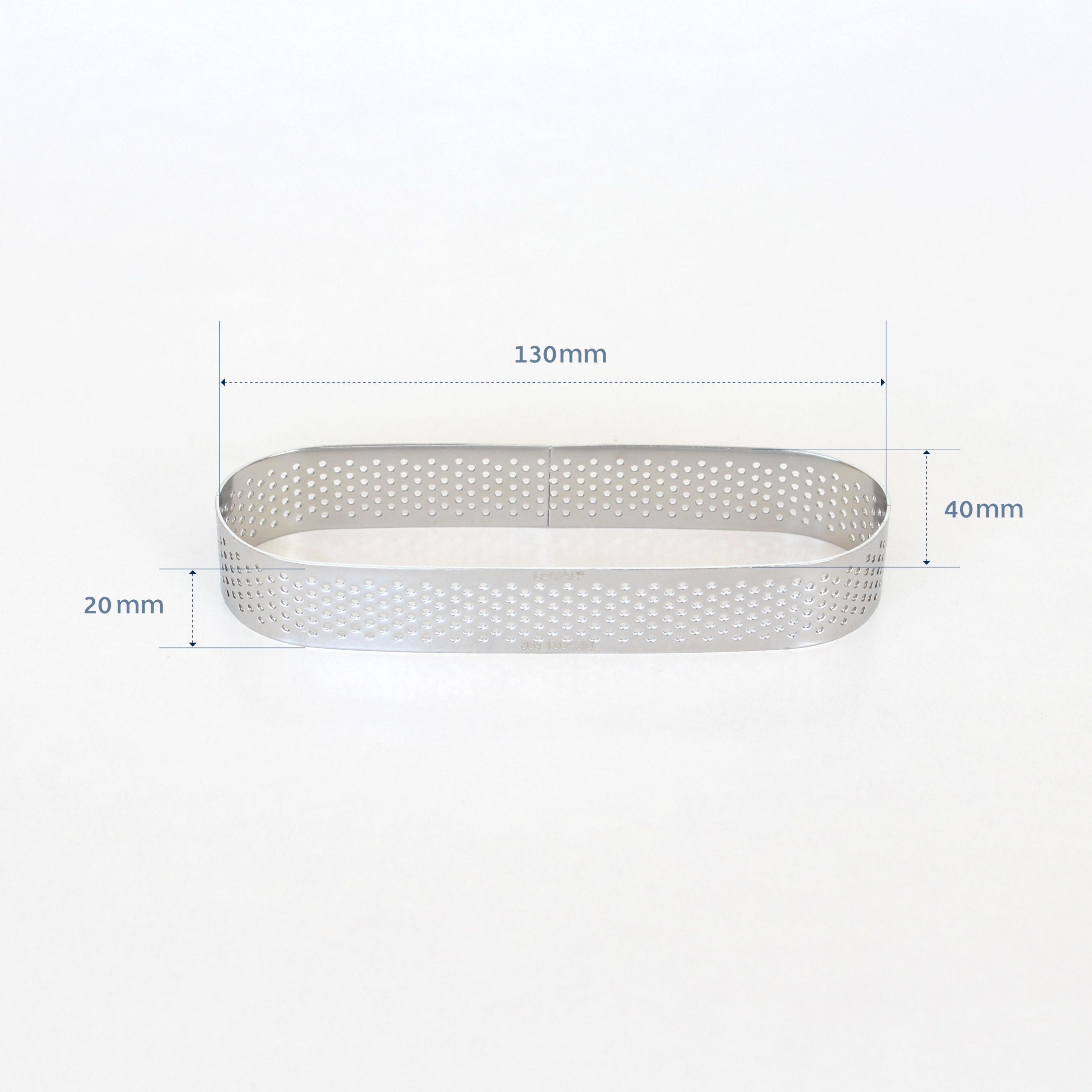 LOYAL 130mm x 40mm x 20mm Perforated Tart Ring Oval
