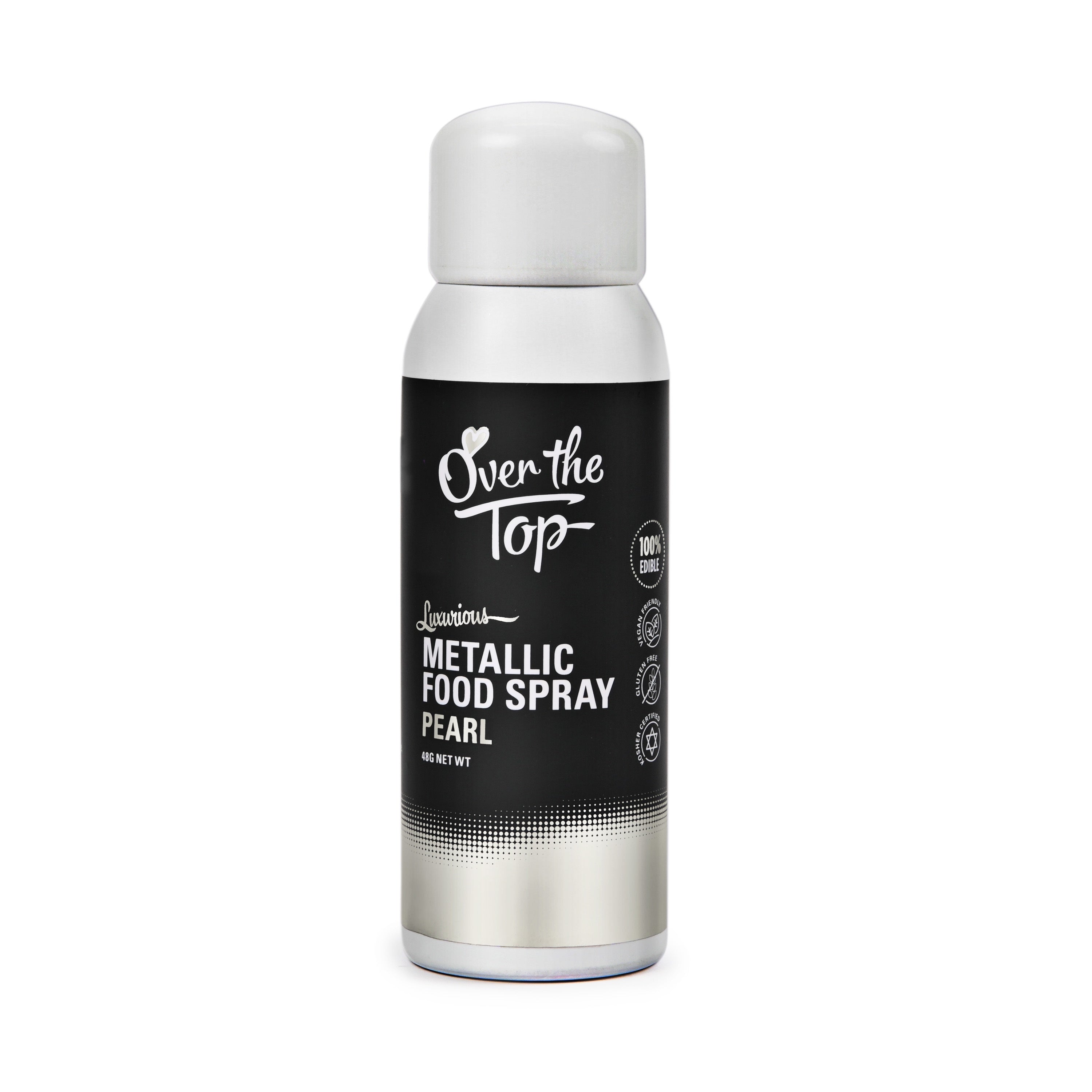Over The Top Metallic Food Spray 48g Pearl
