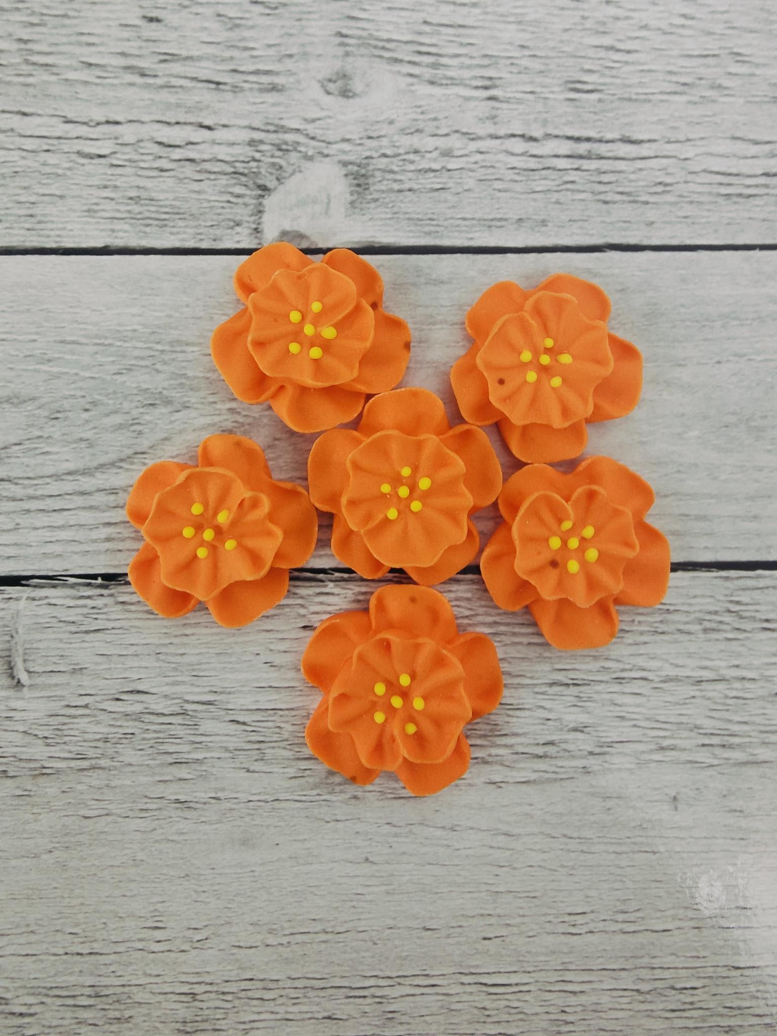 Mini Dainty Bess Sugar Flowers 6 Pack Orange