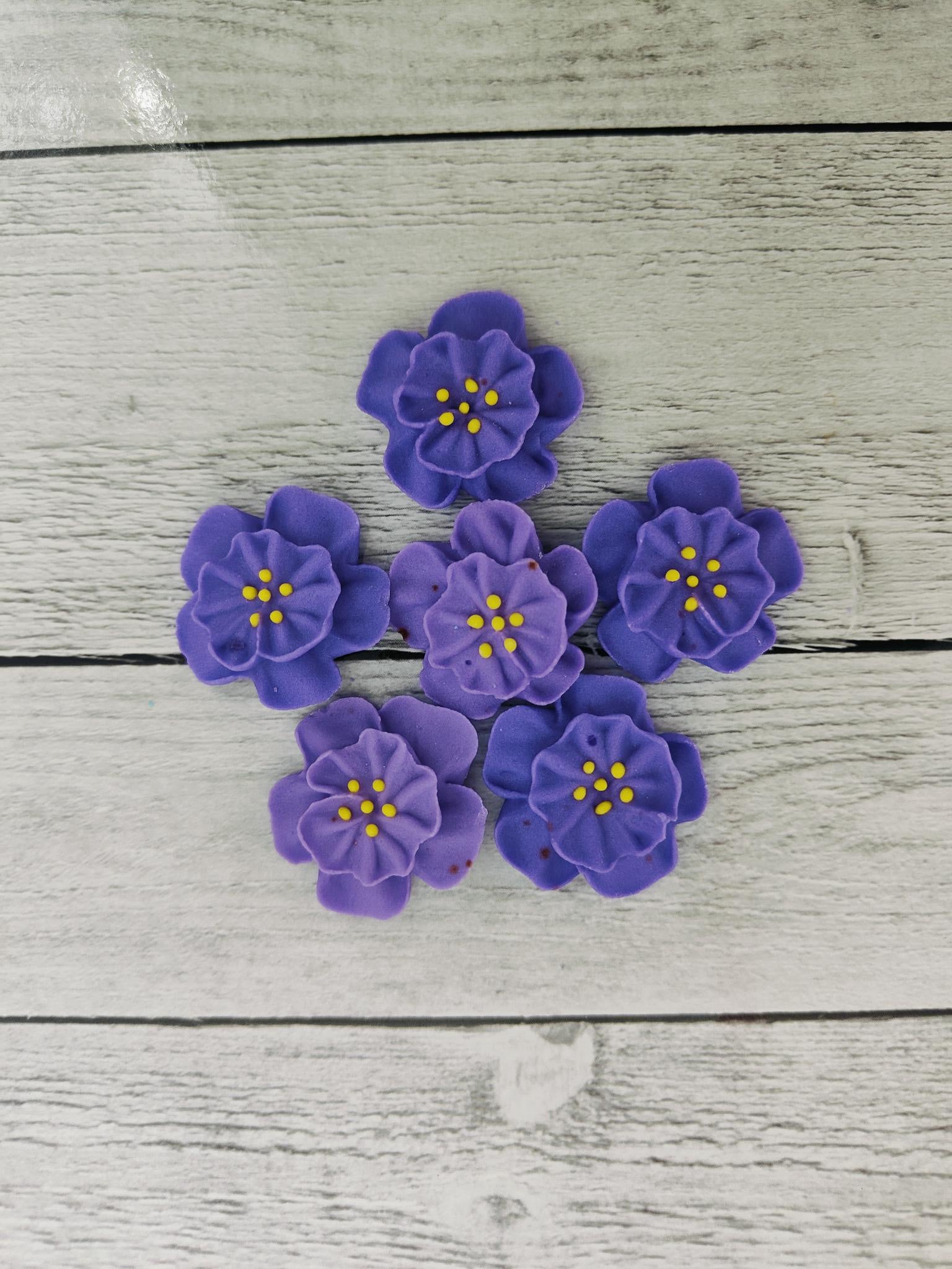 Mini Dainty Bess Sugar Flowers 6 Pack Purple