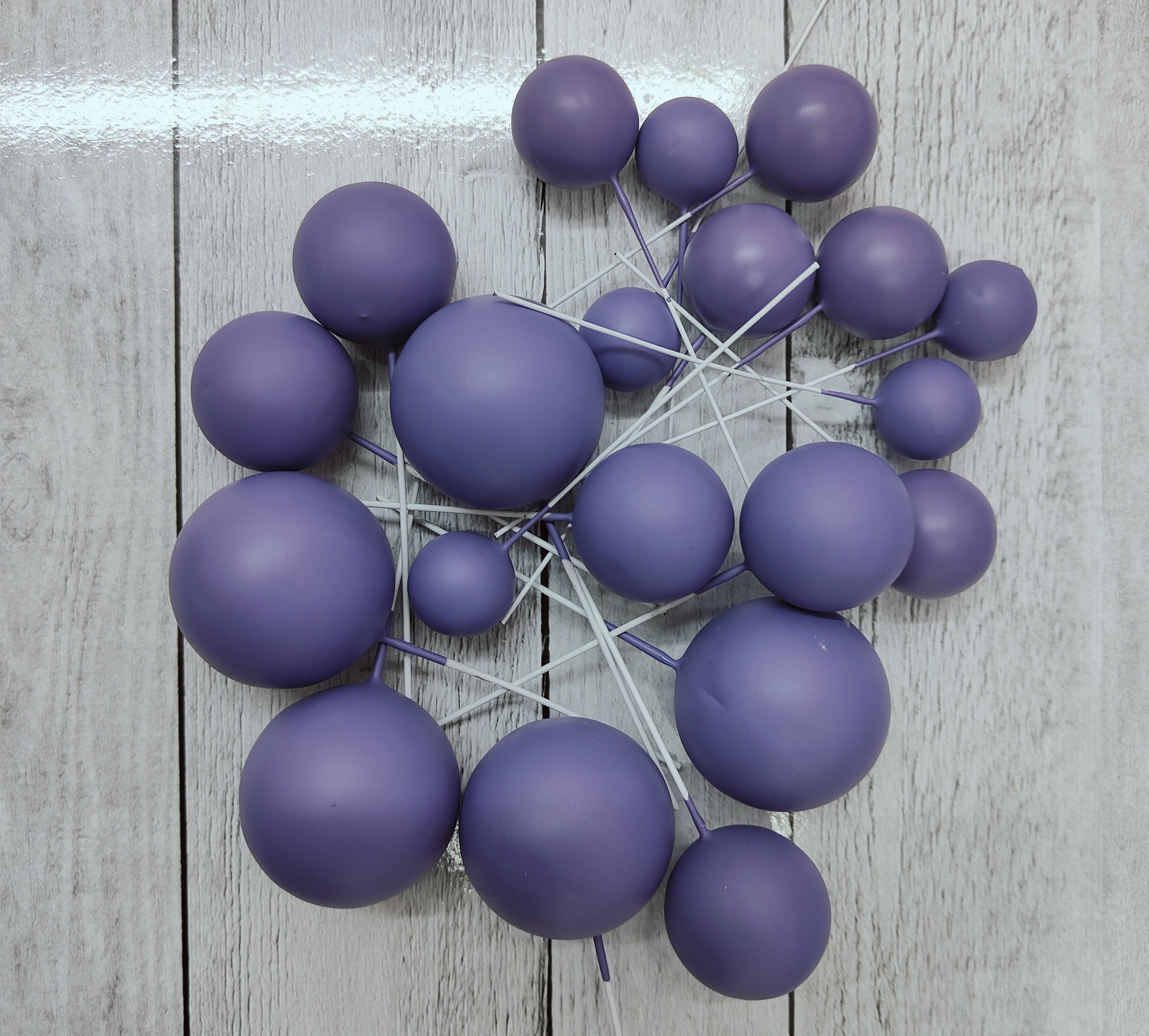 Cake Ball Toppers 20pc Mixed Sizes - Light Purple