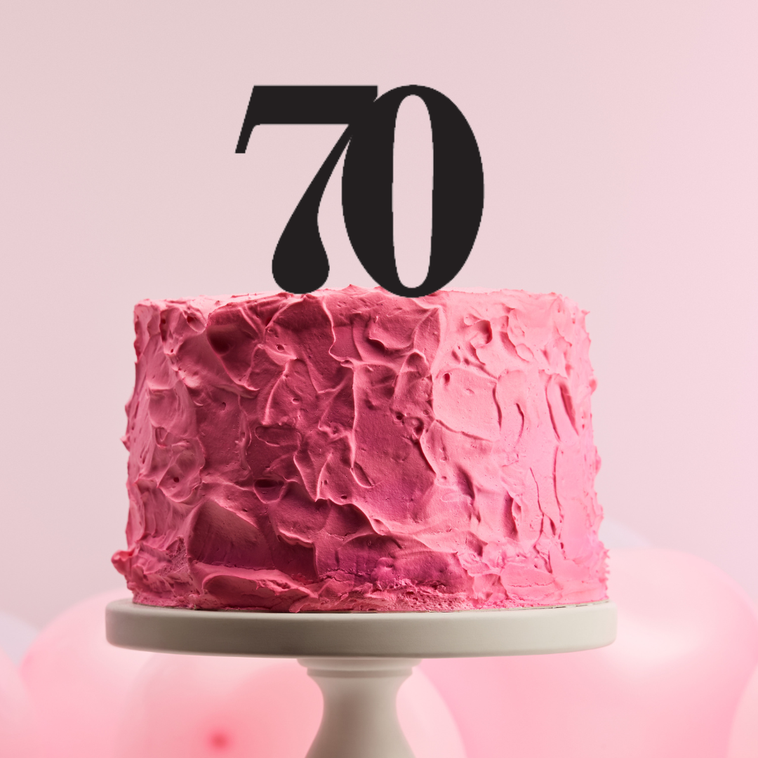 BarleyBoy Creative 70 Cake Topper - Serif Font