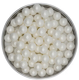 Cachous Round Pearl White 12mm - 100g