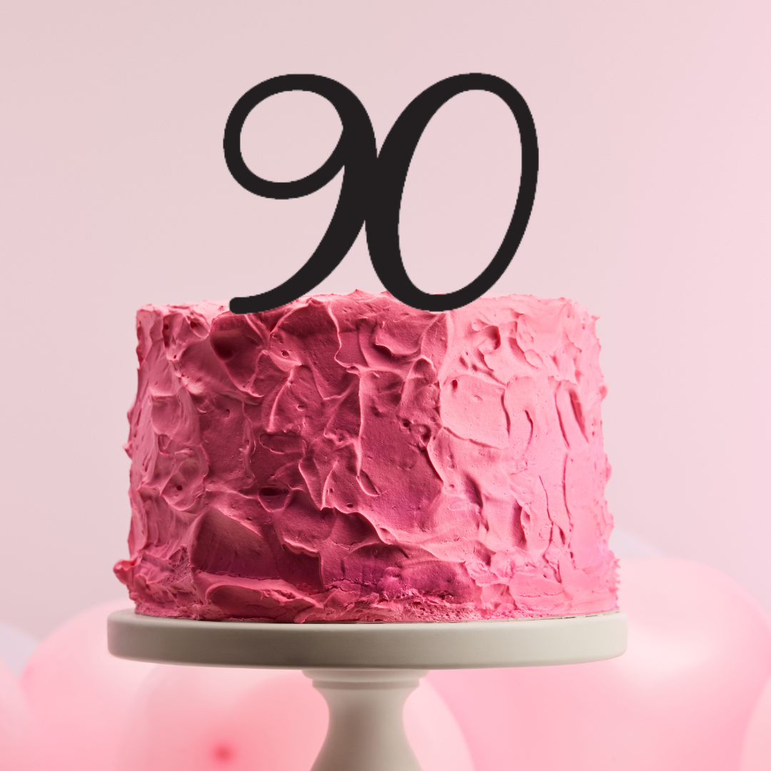BarleyBoy Creative 90 Cake Topper - Script Font