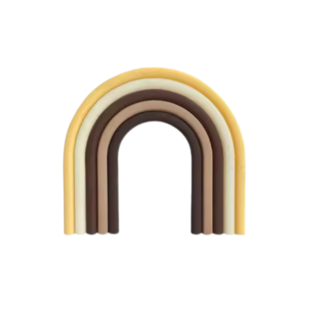 Rainbow Cake Topper - Small Boho Brown