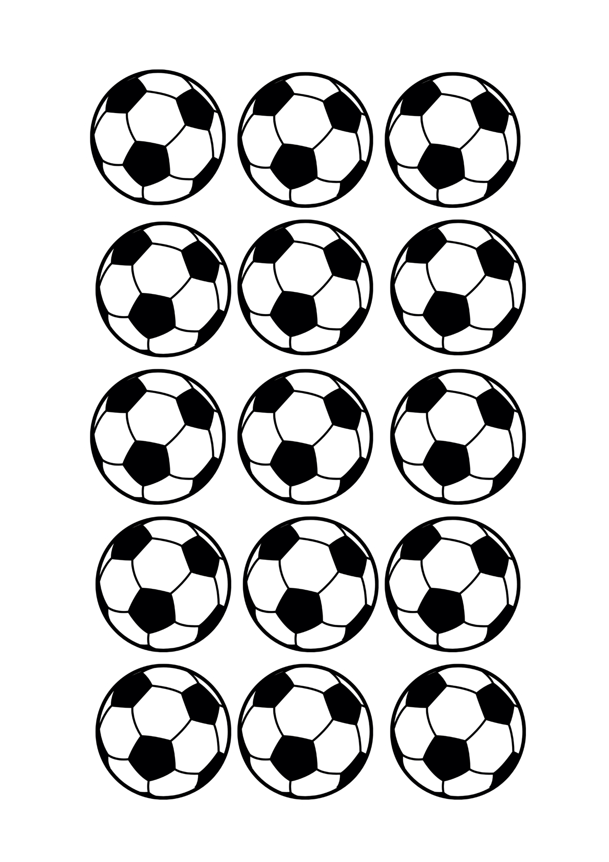 Edible Cupcake Toppers - 2" (5cm) Pre-Cut Round - 15 Toppers Per Page - Soccer Balls