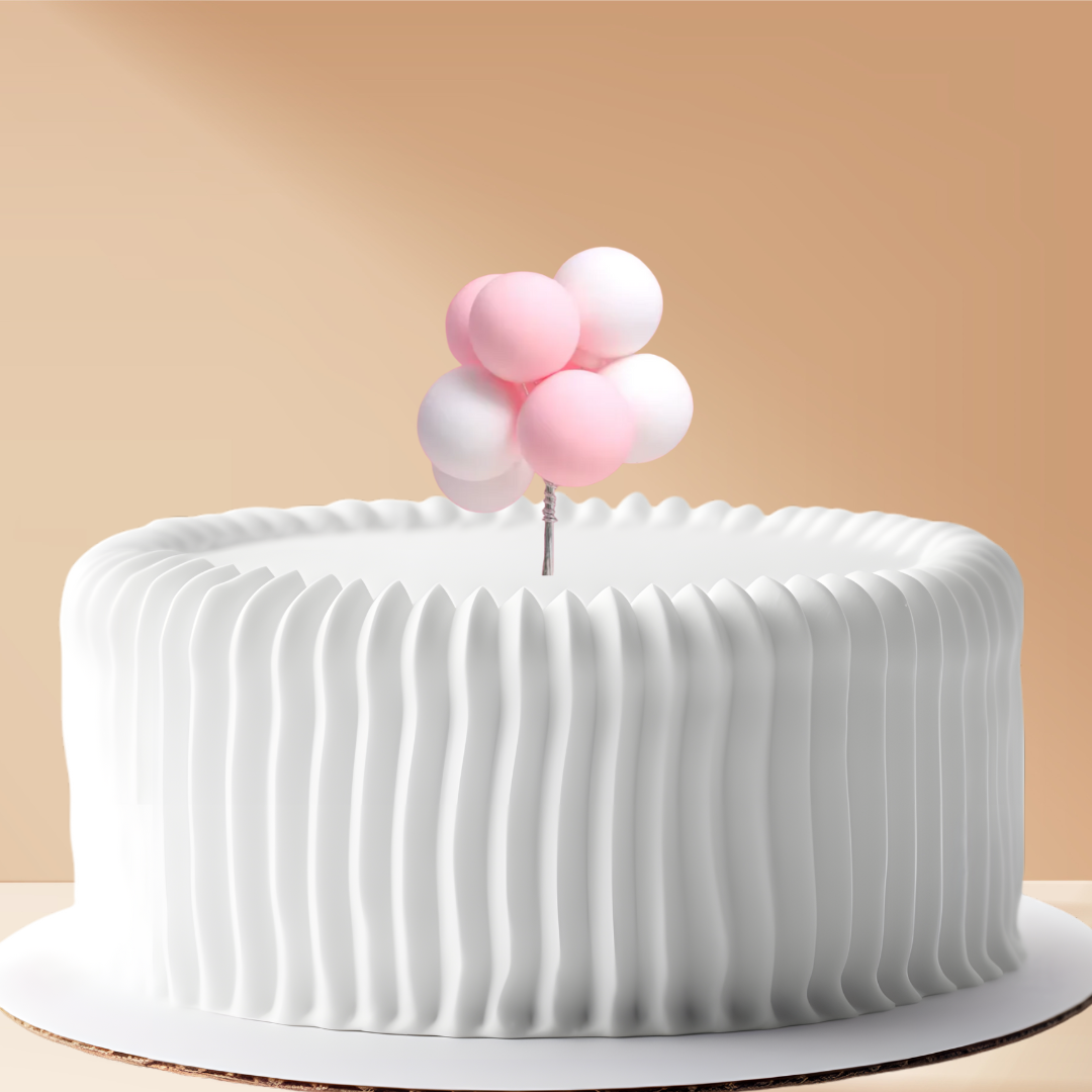 Cake Topper Balloons Pink & White