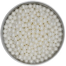 Cachous Round Pearl White 4mm - 100g