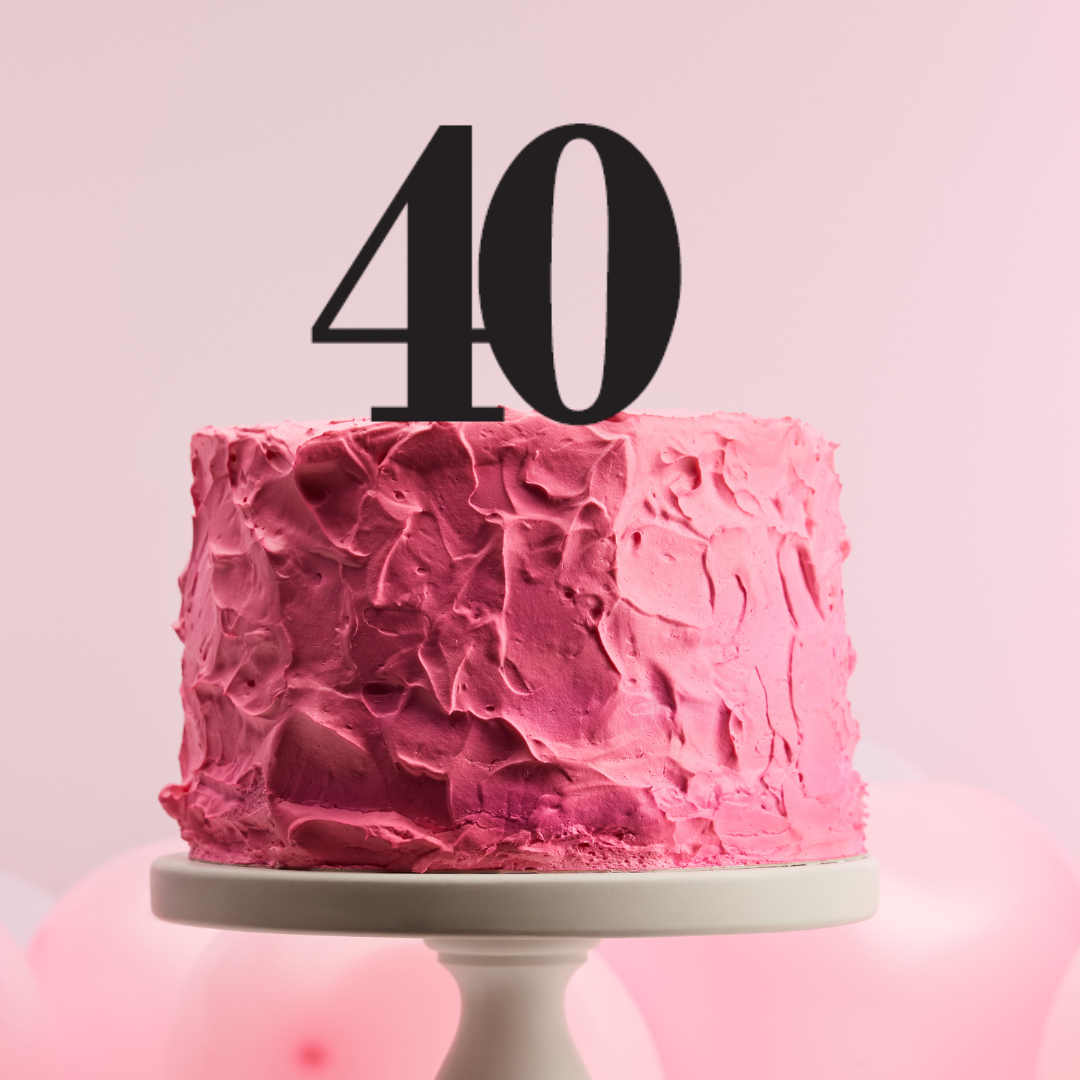 BarleyBoy Creative 40 Cake Topper - Serif Font