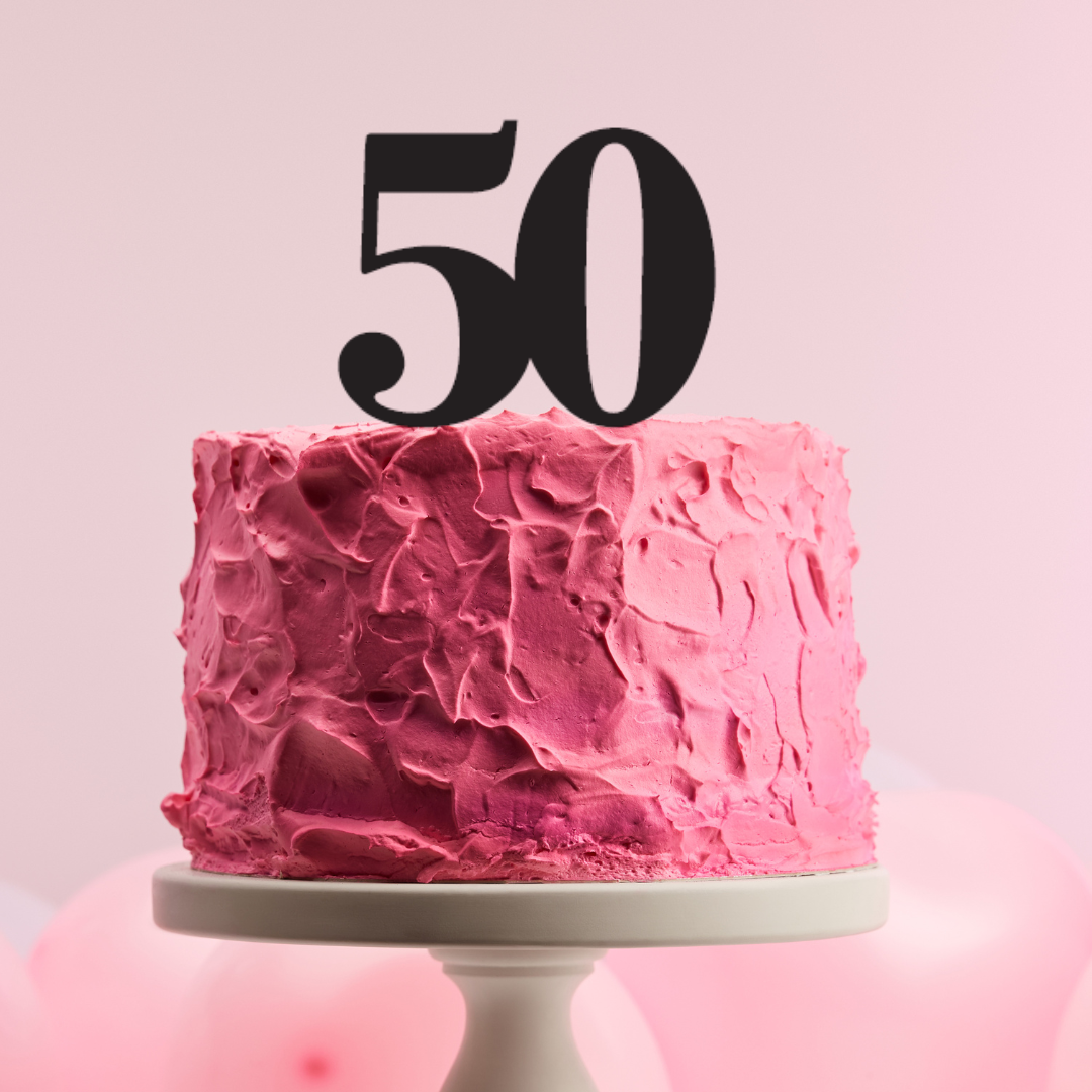 BarleyBoy Creative 50 Cake Topper - Serif Font