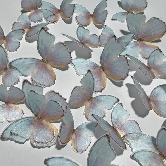 Turquoise, Lilac & Apricot Pre-cut Edible Wafer Butterflies