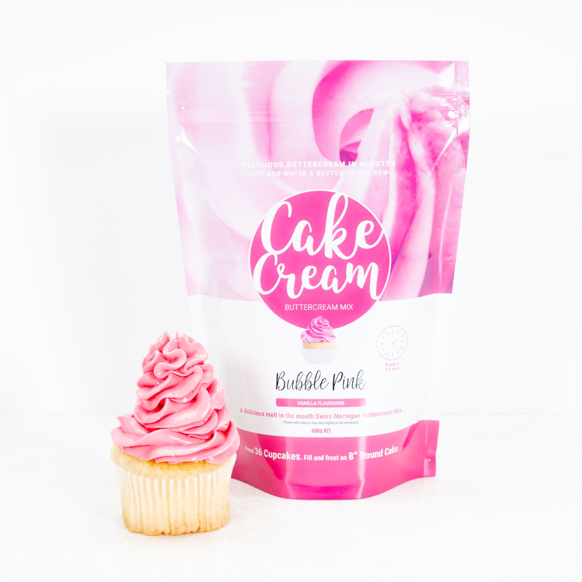 Cake Cream Swiss Meringue Buttercream - Bubble Pink 400g
