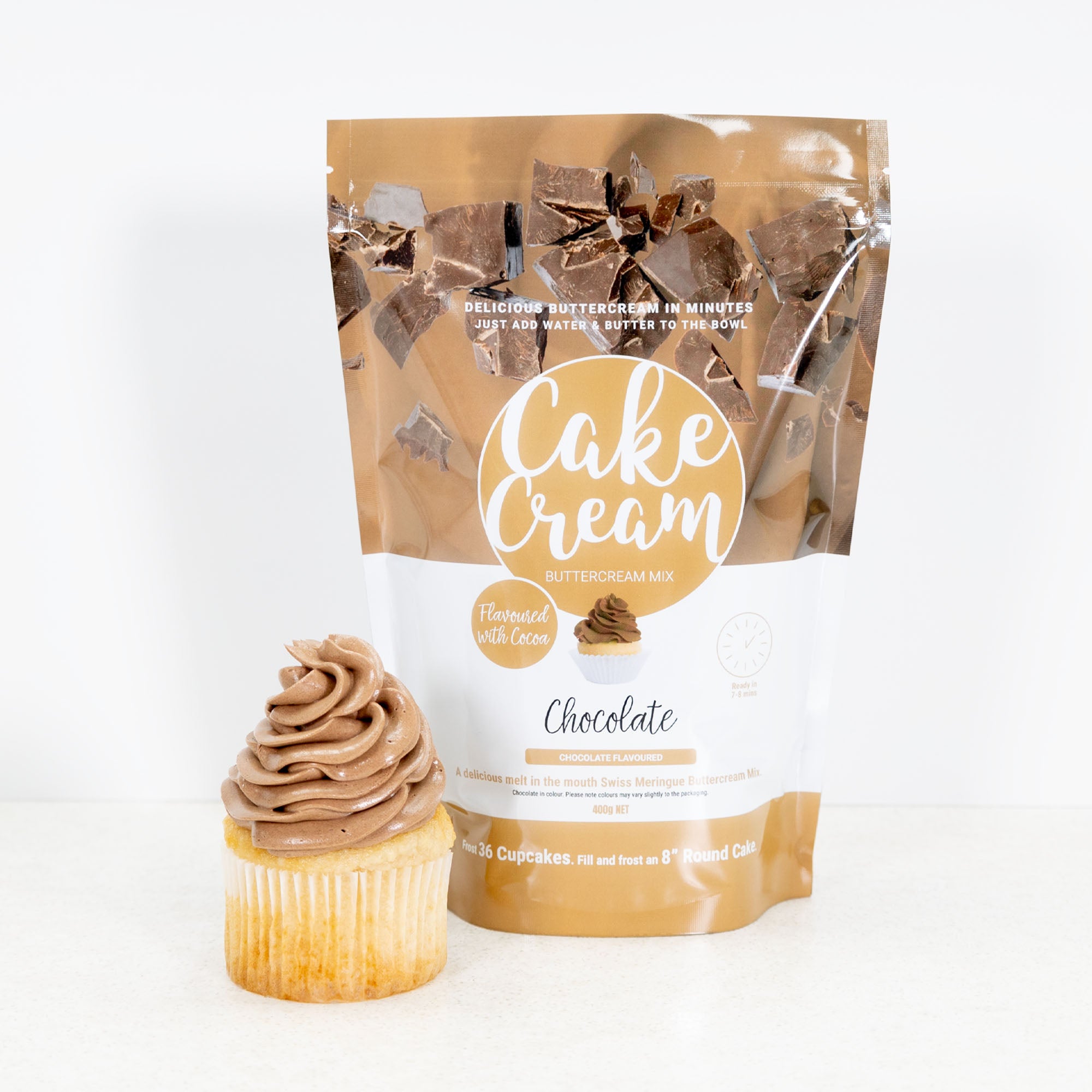 Cake Cream Swiss Meringue Buttercream - Chocolate Chocolate Flavoured 400g