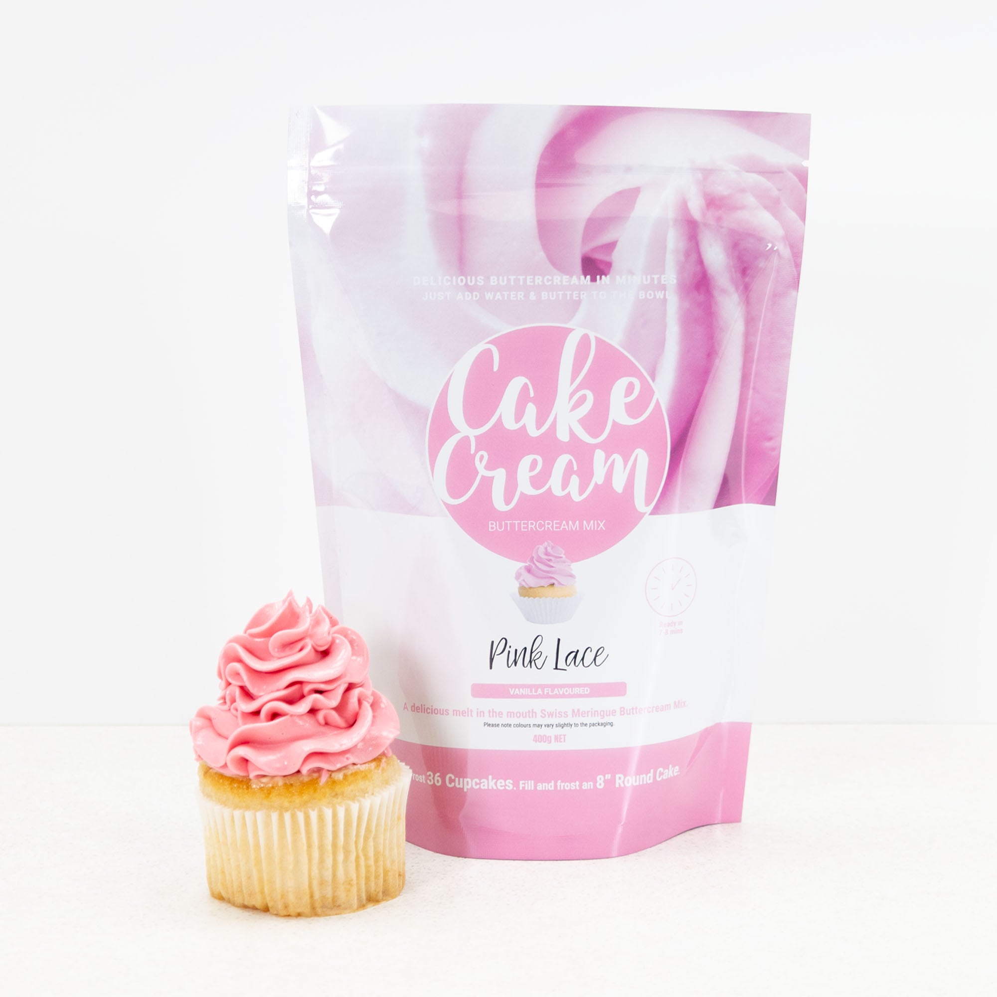 Cake Cream Swiss Meringue Buttercream - Pink Lace 400g