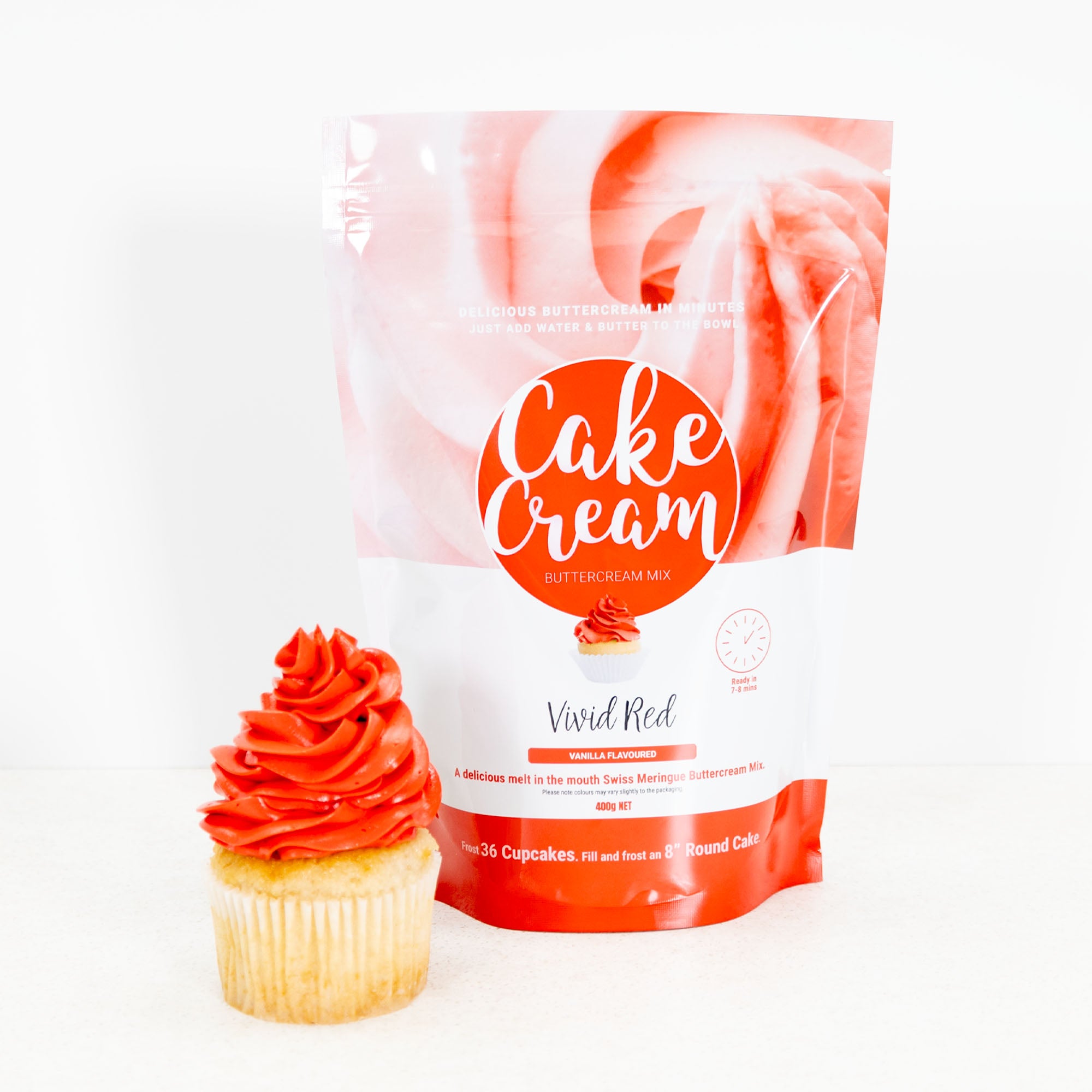 Cake Cream Swiss Meringue Buttercream - Vivid Red 400g