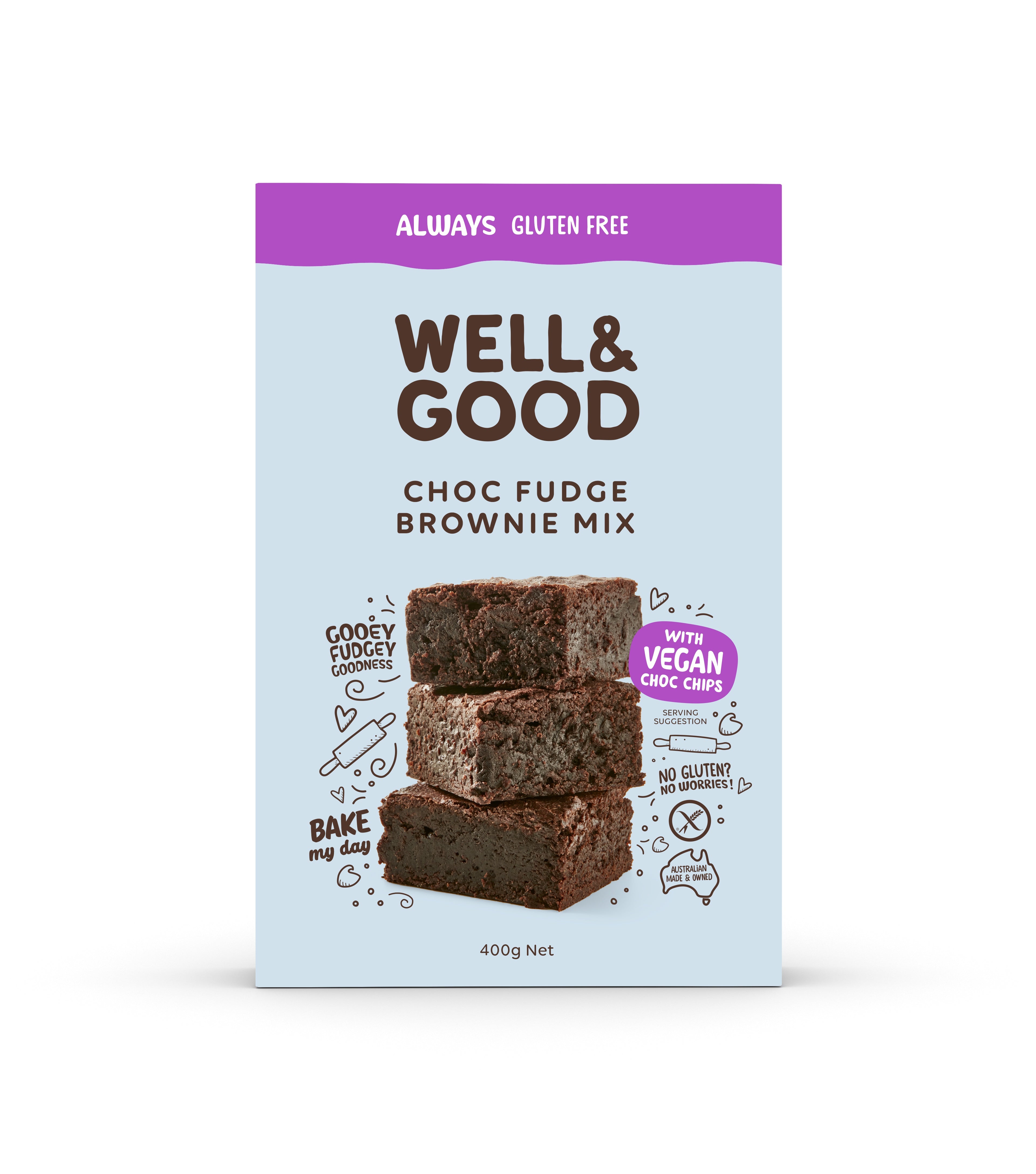 Well & Good Gluten Free Choc Fudge Brownie Mix 400g