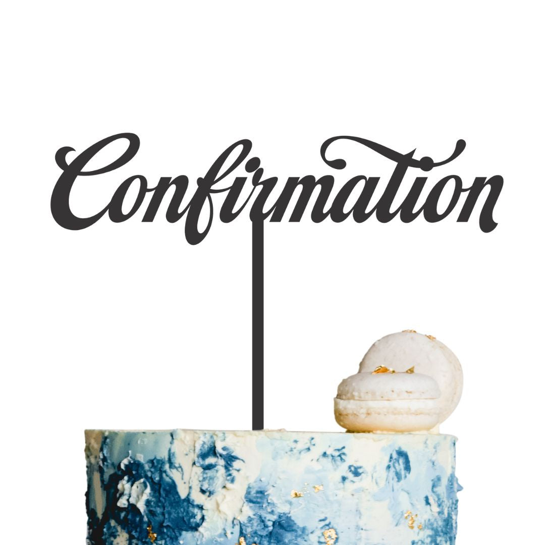 Etched Cake Topper - Confirmation - Campa Font