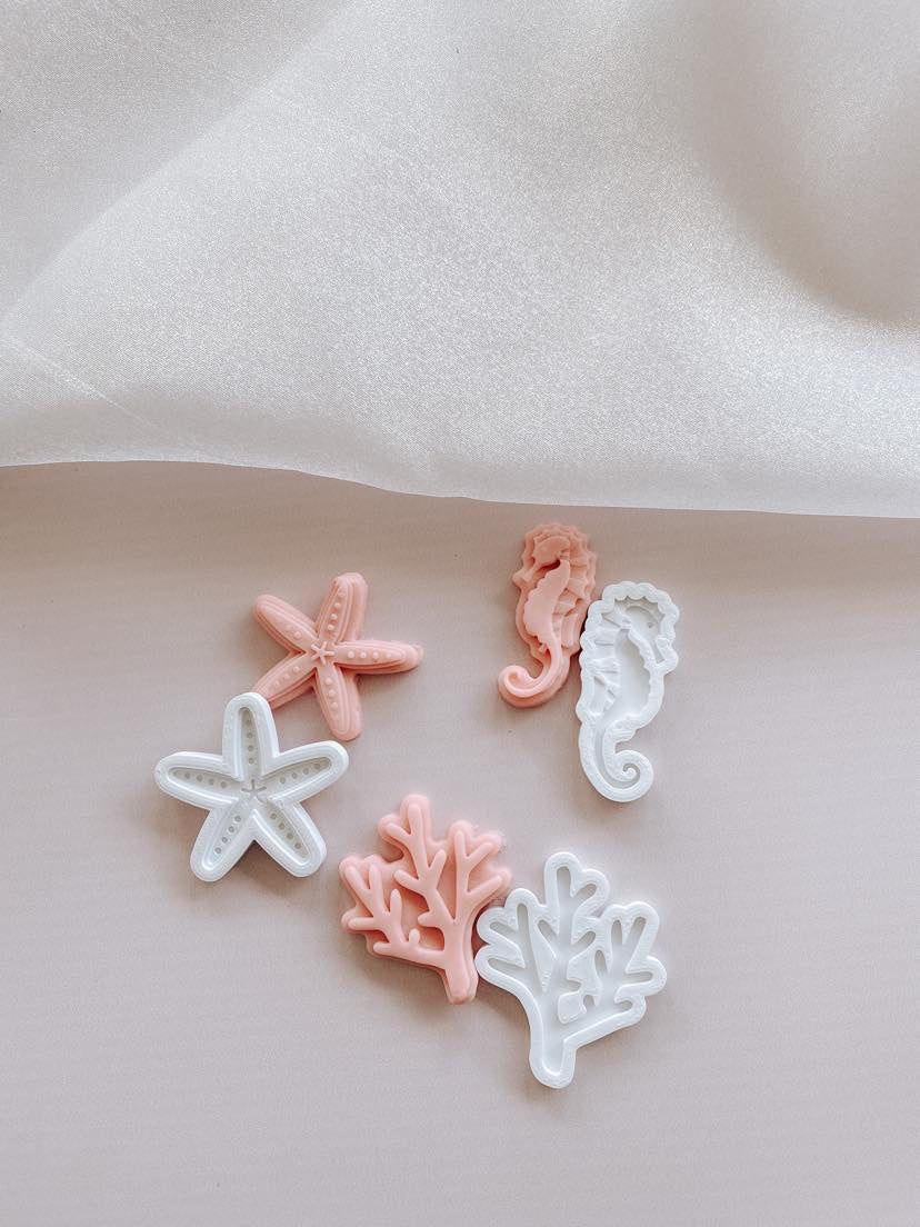 Boss Embossers - Coral, Seahorse and Starfish Mini Set of 3 Debosser and Cutter