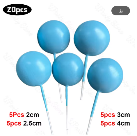 Cake Ball Toppers 20pc Mixed Sizes - Dark Blue