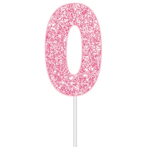 Glitter Pink - #0 Cake Topper