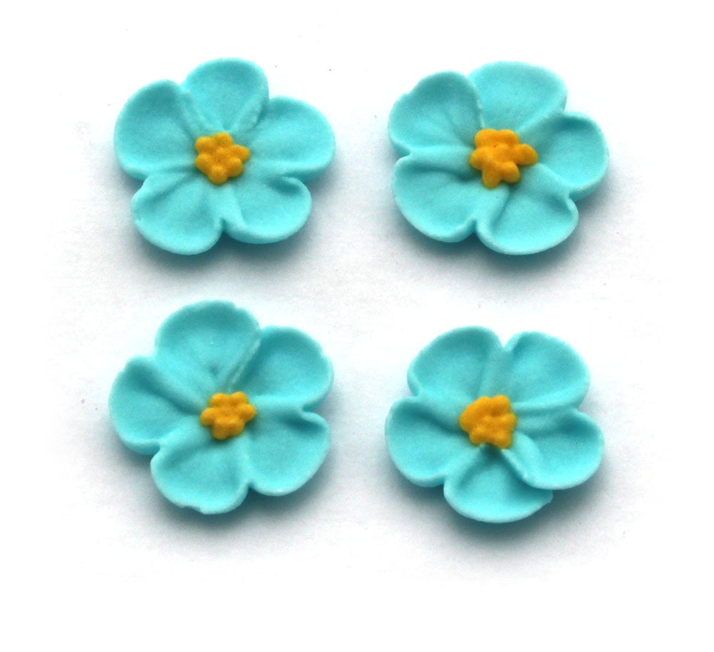 5 petal blossom - Blue 20mm (Small) Pack of 12