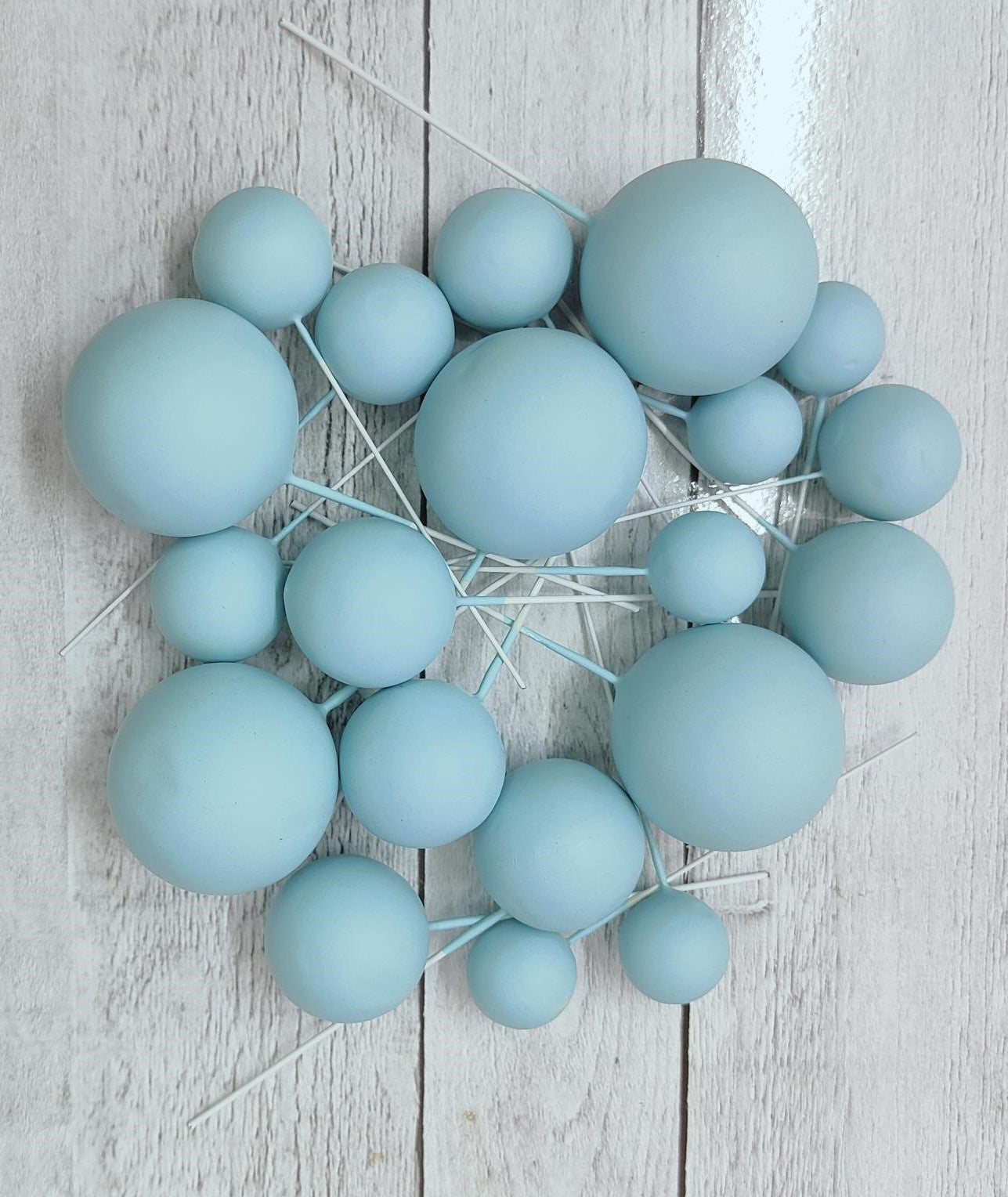 Cake Ball Toppers 20pc Mixed Sizes - Baby Blue