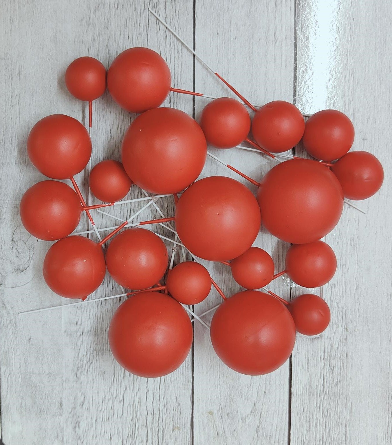 Cake Ball Toppers 20pc Mixed Sizes - Red