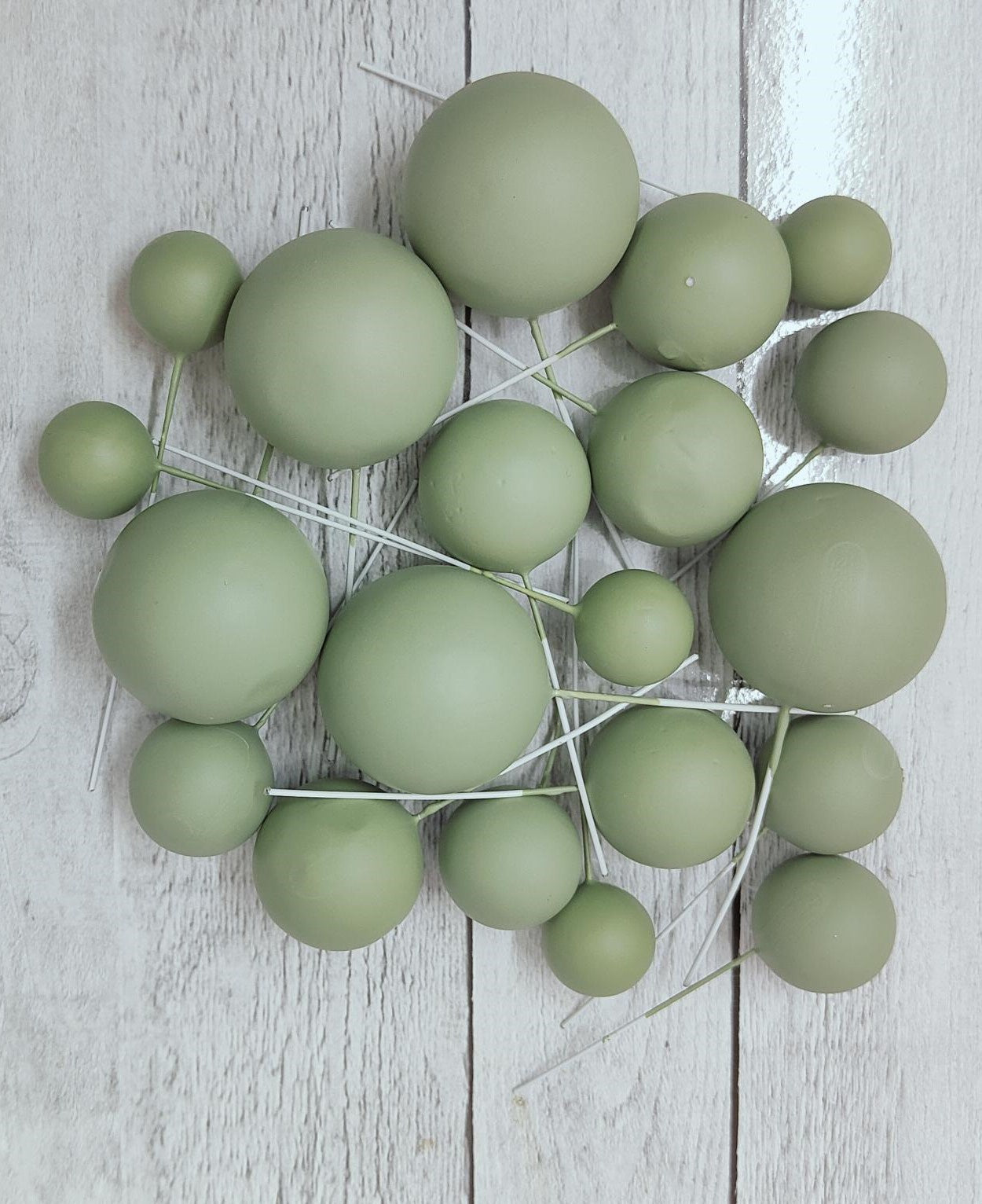 Cake Ball Toppers 20pc Mixed Sizes - Sage