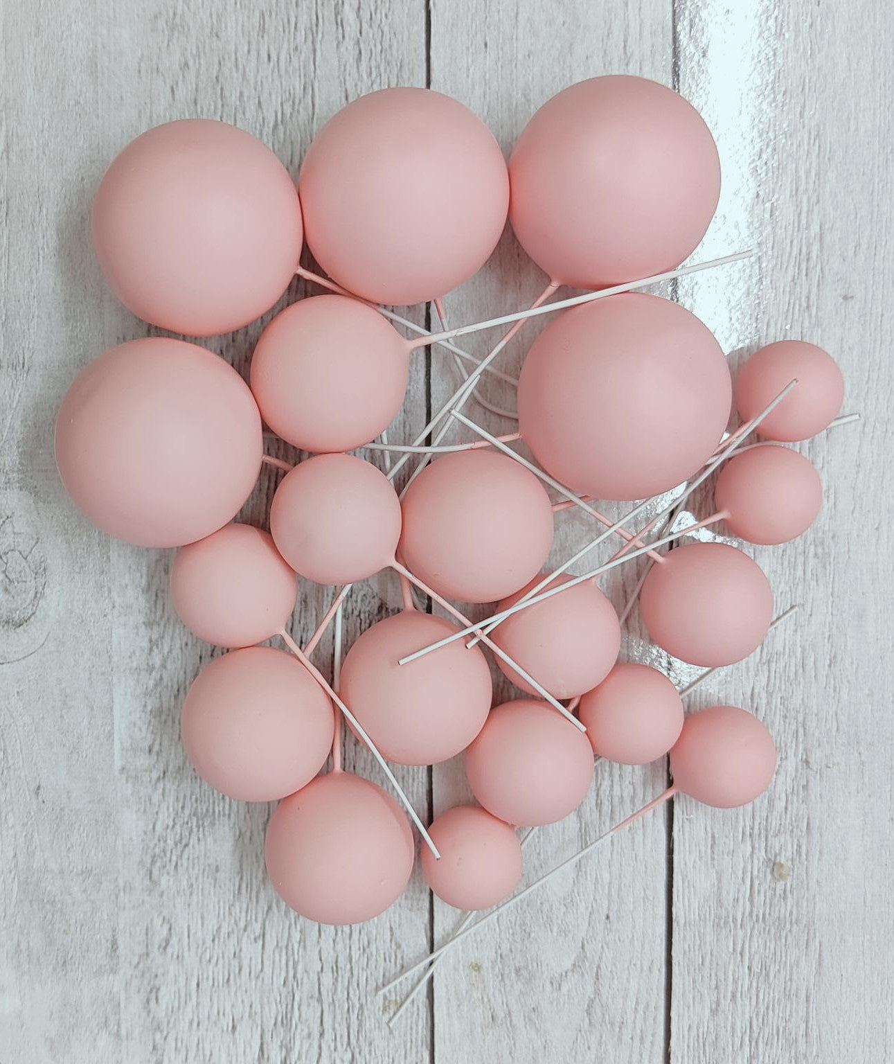 Cake Ball Toppers 20pc Mixed Sizes - Baby Pink