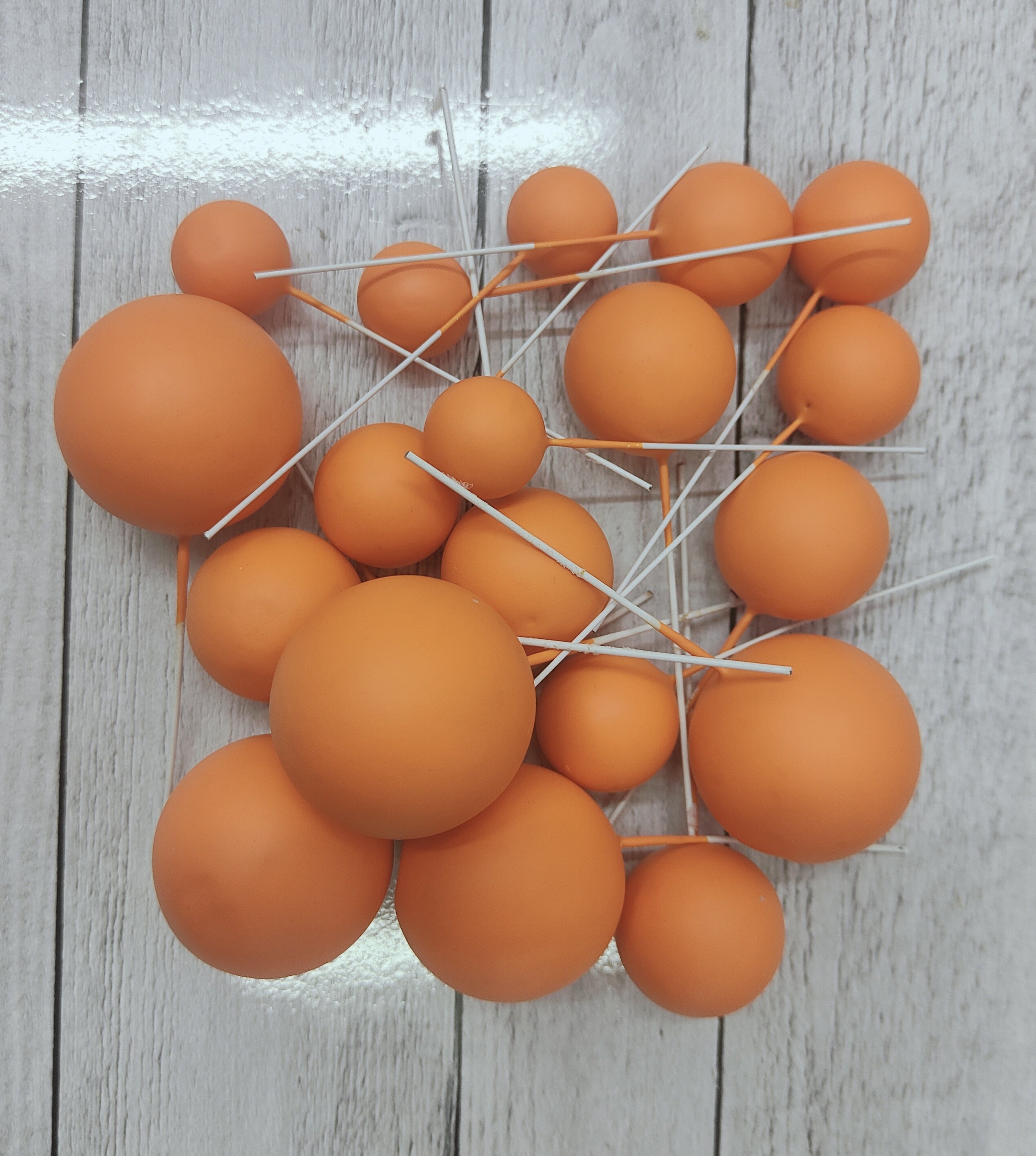 Cake Ball Toppers 20pc Mixed Sizes - Orange