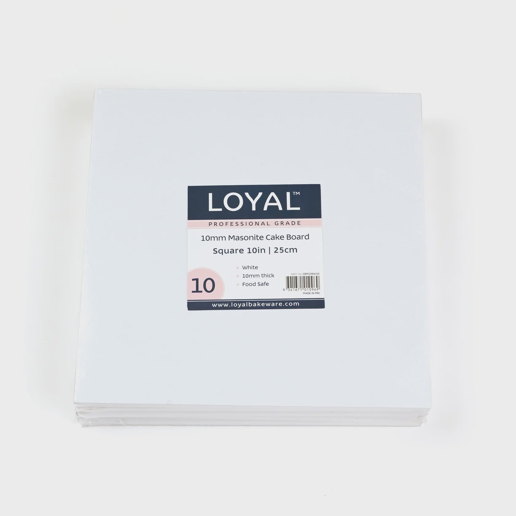Loyal 10" 10mm Masonite Square White Board