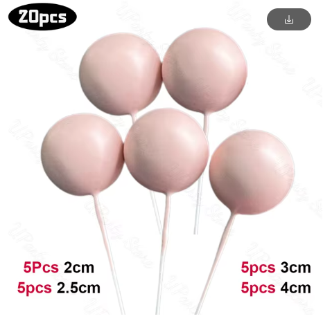 Cake Ball Toppers 20pc Mixed Sizes - Pink Nude