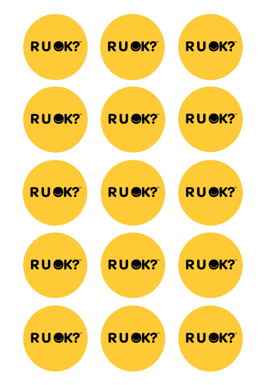 2" Cupcake Toppers R U OK? Sheet of 15