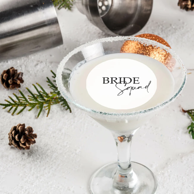 Bride Squad Edible Cocktail Drink Toppers 2" Pack of 15