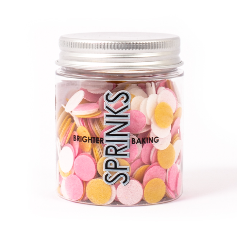 Pink, White & Gold Wafer Decorations - Sprinks 9g