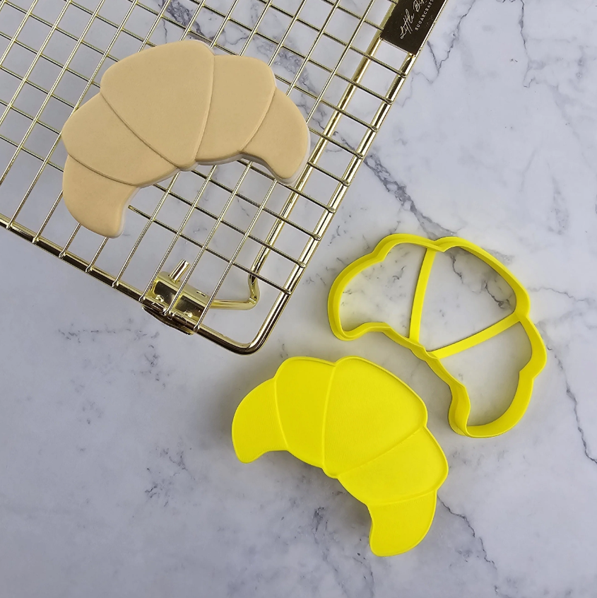 Custom Cookie Cutters Croissant Cutter and Embosser Set