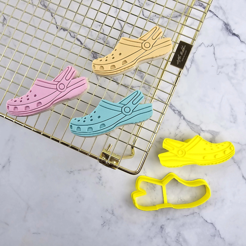 Custom Cookie Cutters Croc Shoe Cutter and Embosser Set