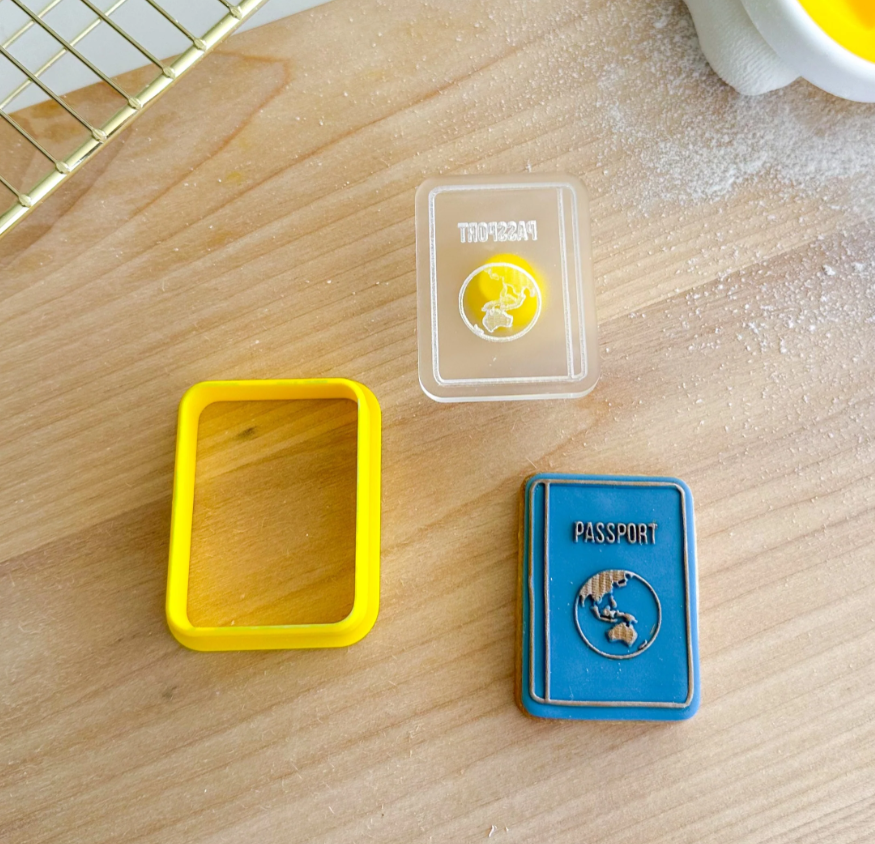 Custom Cookie Cutters Mini Passport Cutter and Debosser Set