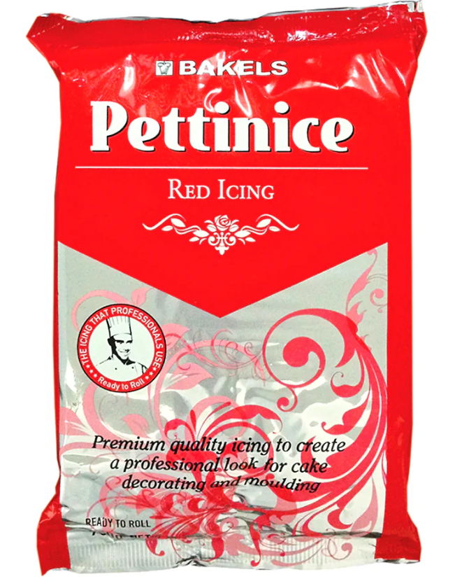 Bakels Pettinice Ready to Roll (RTR) Fondant Red 750g (BEST BEFORE DATE 16/02/24)