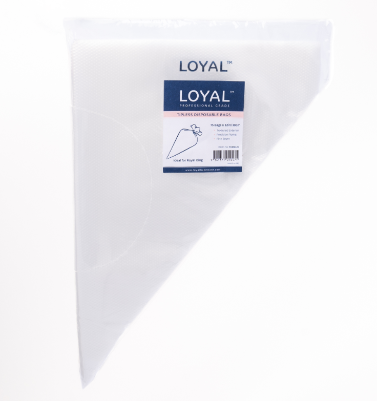 12"/30cm Loyal Tipless Disposable Bags - 75pk