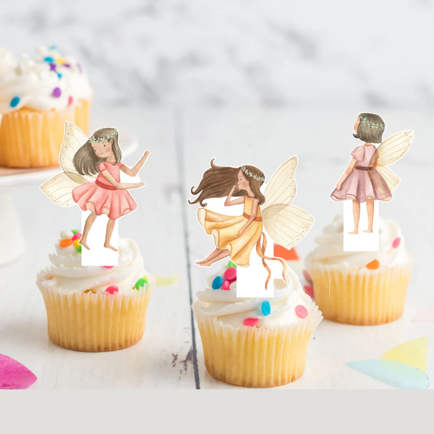 Fairy Pre-Cut Edible Stand-Up Wafer Card Cupcake Toppers - 12 pack