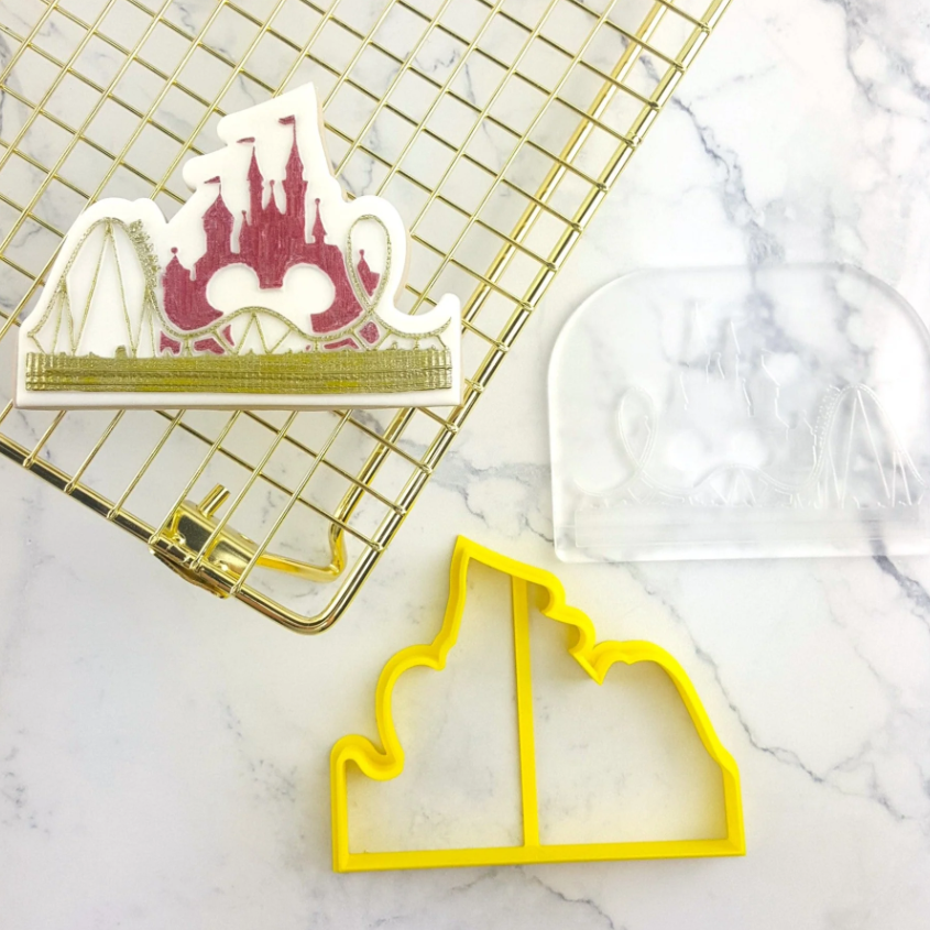 Custom Cookie Cutters Magical Theme Park Cutter and Debosser Set