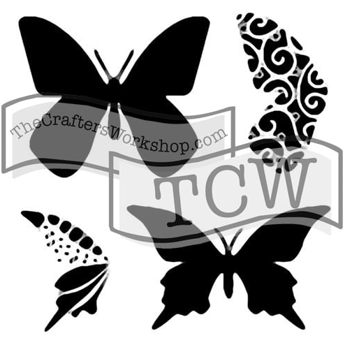 Layered Butterflies Template 12x12