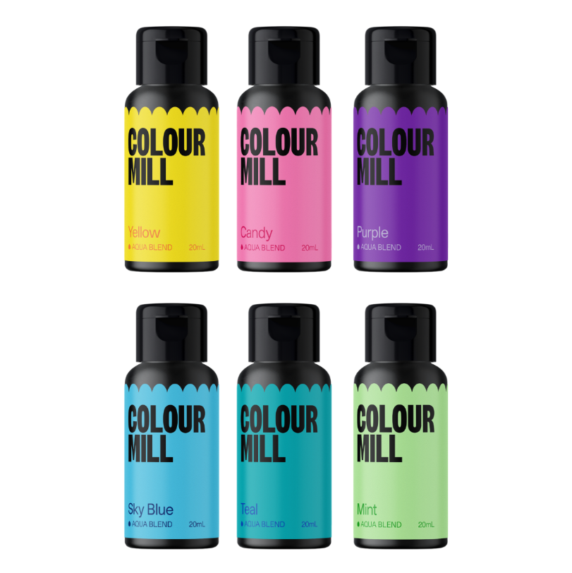 Colour Mill Aqua Based Colouring - 20ml 6 Pack - Pool Party