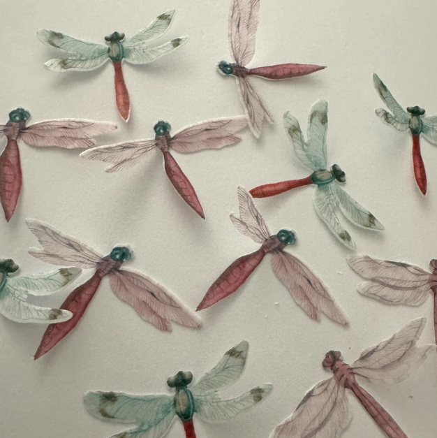 Dragonflies Pre-Cut Edible Wafers