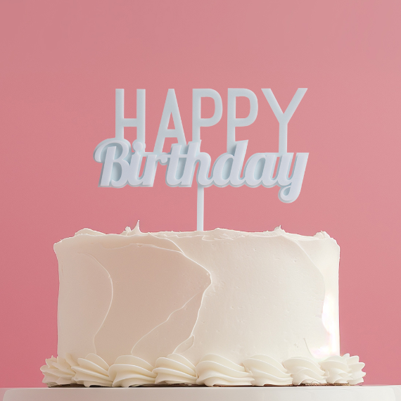 Milkshake Happy Birthday Cake Topper - Bubblegum